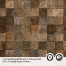 Mobile Preview: Küchenrückwand Folie Holzblock Mosaik Optik Detailbild 2