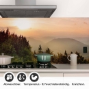 Mobile Preview: Küchenrückwand Folie Abendlicher Bergzauber – Landschaft im Sonnenuntergang Detailbild 1