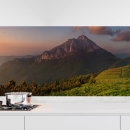 Mobile Preview: Küchenrückwand Folie Abendlicher Bergzauber – Landschaft im Sonnenuntergang Hauptbild 1