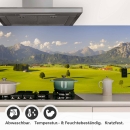 Mobile Preview: Küchenrückwand Folie grüne Weide Bergpanorama Detailbild 1