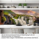 Mobile Preview: Küchenrückwand Folie Wasserfall Bergkulisse Artikelbild 1