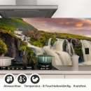 Mobile Preview: Küchenrückwand Folie Wasserfall Bergkulisse Detailbild 1