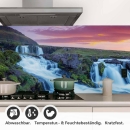 Mobile Preview: Küchenrückwand Folie Wasserfall & Bergsee am Abendlicht Detailbild 1