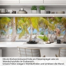 Mobile Preview: Küchenrückwand Folie Palmenhain Sandstrand Artikelbild 1