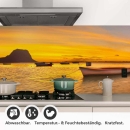 Mobile Preview: Küchenrückwand Folie Holzboote im Meer Detailbild 1
