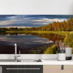 Mobile Preview: Küchenrückwand Folie Naturidylle mit See und Bäumen Hauptbild 1