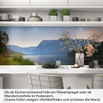 Mobile Preview: Küchenrückwand Folie Steinbrücke am See Artikelbild 1