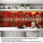 Mobile Preview: Küchenrückwand Folie Bäume am See - Herbstliche Natur Artikelbild 1