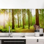 Mobile Preview: Küchenrückwand Folie Bach im Wald Hauptbild 1