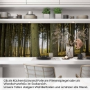 Mobile Preview: Küchenrückwand Folie Nadelwald - Lichtspiel der Natur Artikelbild 1