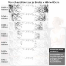 Mobile Preview: Küchenrückwand Folie Filigrane Baumkronen - Minimalistische Eleganz Höhe 80cm