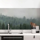 Mobile Preview: Küchenrückwand Folie Wald im Nebel Hauptbild 1
