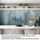 Mobile Preview: Küchenrückwand Folie Nebel und Tannen - Ein Hauch von Naturmystik Artikelbild 1