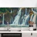 Mobile Preview: Küchenrückwand Folie Wald & Wasserfall Hauptbild 1