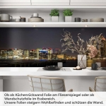 Mobile Preview: Küchenrückwand Folie Bostons Skyline bei Nacht Artikelbild 1