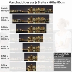 Mobile Preview: Küchenrückwand Folie Bostons Skyline bei Nacht Höhe 80cm