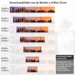 Mobile Preview: Küchenrückwand Folie Skylines im Morgenrot Höhe 51cm