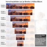 Mobile Preview: Küchenrückwand Folie Skylines im Morgenrot Höhe 80cm