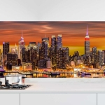 Mobile Preview: Küchenrückwand Folie Skylines & der Hafen von New York Hauptbild 1