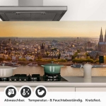 Mobile Preview: Küchenrückwand Folie Kölns Ufer im sanften Dämmerlicht Detailbild 1