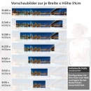 Mobile Preview: Küchenrückwand Folie Nächtliche Brücken & Stadt Perspektive Höhe 51cm