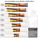 Mobile Preview: Küchenrückwand Folie Brücke & Stadt im feurigem Licht Höhe 60cm