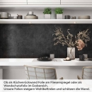 Mobile Preview: Küchenrückwand Folie Tiefschwarzer Beton-Look für Ihre elegante Küche Artikelbild 1