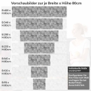 Mobile Preview: Küchenrückwand Folie Betonfliesen - Fliesenoptik für ein trendiges Ambiente Höhe 80cm