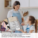 Mobile Preview: Küchenrückwand Folie Fliesenoptik Floral - Dezent mit Blumendetails A4 Muster