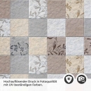 Mobile Preview: Küchenrückwand Folie Fliesenoptik Floral - Dezent mit Blumendetails Detailbild 2