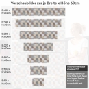 Mobile Preview: Küchenrückwand Folie Fliesenoptik Floral - Dezent mit Blumendetails Höhe 60cm