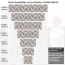 Mobile Preview: Küchenrückwand Folie Fliesenoptik Floral - Dezent mit Blumendetails Höhe 80cm