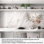 Mobile Preview: Küchenrückwand Folie Marmoroptik mit Goldakzenten Artikelbild 1