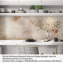 Mobile Preview: Küchenrückwand Folie Marmoroptik in beige & braun - Luxuriös und warm Artikelbild 1