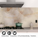 Mobile Preview: Küchenrückwand Folie Marmoroptik in beige & braun - Luxuriös und warm Detailbild 1