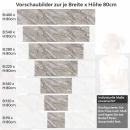 Mobile Preview: Küchenrückwand Folie Naturstein Marmoroptik Höhe 80cm