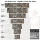 Mobile Preview: Küchenrückwand Folie brauner Naturstein-Marmor Höhe 80cm