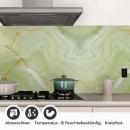 Mobile Preview: Küchenrückwand Folie Marmor in sanftem Grün Detailbild 1
