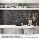 Mobile Preview: Küchenrückwand Folie Schwarz-Braun Marmordesign Artikelbild 1