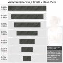Mobile Preview: Küchenrückwand Folie edler Marmorlook in Dunkelgrau Höhe 51cm