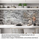 Mobile Preview: Küchenrückwand Folie Graues Naturmauerwerk - Rustikales Steinwand-Design Artikelbild 1