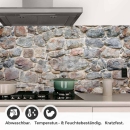 Mobile Preview: Küchenrückwand Folie Mauerwerkoptik - Charme in Landhausstill Detailbild 1