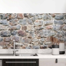 Mobile Preview: Küchenrückwand Folie Mauerwerkoptik - Charme in Landhausstill Hauptbild 1