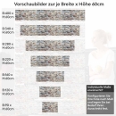 Mobile Preview: Küchenrückwand Folie Mauerwerkoptik - Charme in Landhausstill Höhe 60cm