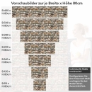 Mobile Preview: Küchenrückwand Folie Flusssteinmauer - Ländliches Ambiente Höhe 80cm