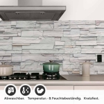 Mobile Preview: Küchenrückwand Folie Schiefersteine - Steinwandoptik für moderne Küchen Detailbild 1