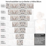 Mobile Preview: Küchenrückwand Folie Naturstein Look - Rustikaler trifft Farbe Höhe 80cm