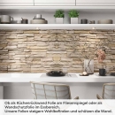 Mobile Preview: Küchenrückwand Folie Braunbeige Schichtstein Artikelbild 1