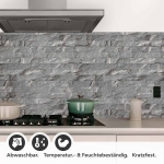 Mobile Preview: Küchenrückwand Folie Schiefer Steinoptik Anthrazit Detailbild 1