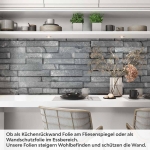 Mobile Preview: Küchenrückwand Folie Schiefer Steinwand - Grau für urbanes Flair Artikelbild 1